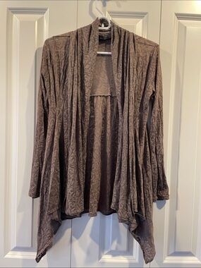 Willi Smith Taupe Draped Open-Front Cardigan